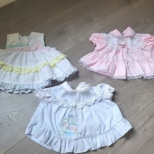 3 vintage newborn dresses
